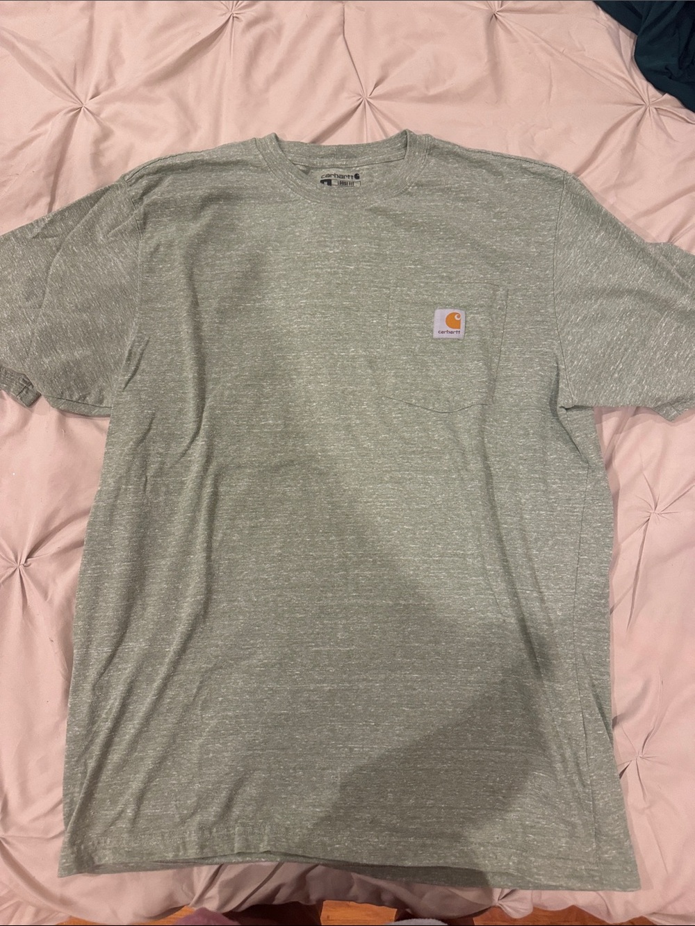 Carhartt Men’s Short-Sleeve Pocket Tee in Heather Light Green